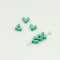 Painted V-Shaped Heart Acrylic Beads 6.7x8mm Glossy Mixed Colors 10pcs 15