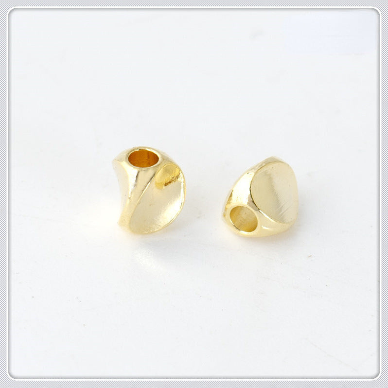 Brass Irregular Triangle Metal Beads 4-5mm Polished Torsion 100pcs 2