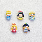 Disney Princess Series Vertical Hole Resin Beads Chibi Style 20pcs