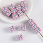Adobe Printed Square Acrylic Beads 15mm Kitten Puppy Design 10pcs 5