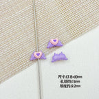 Devil Heart and Kitten Flower Metal Beads 17/15mm Baking Painted 18pcs 9