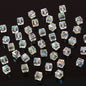Electroplated Square Glass Beads 6mm Colorful Reflective 96pcs 10