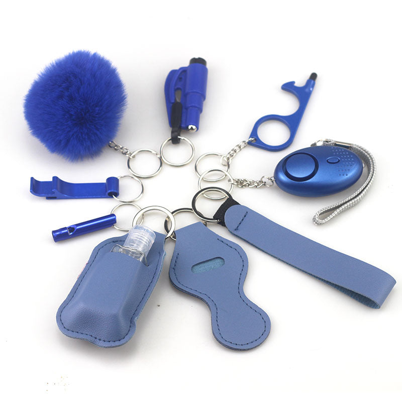 Self Defense Alarm Pompom Keychain Outdoor Safety 10 Pack 16