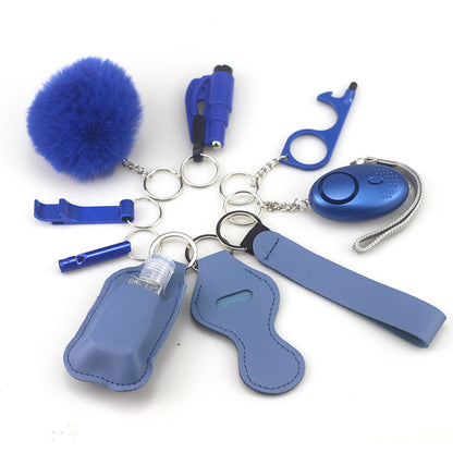 Self Defense Alarm Pompom Keychain Outdoor Safety 10 Pack 16
