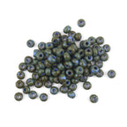 Czech Glass Seed Beads 3mm Olive Green Blue Speckled Polished 380pcs