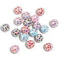 UV Plating Crossed Ribbon Printed Acrylic Beads 16mm Glossy 50pcs 5
