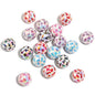 UV Plating Crossed Ribbon Printed Acrylic Beads 16mm Glossy 50pcs 5