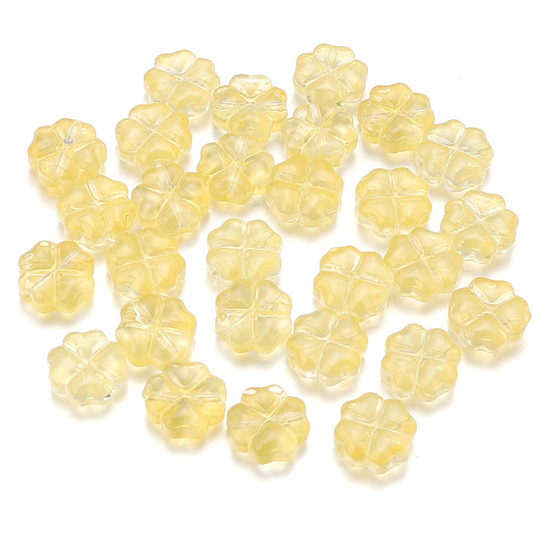 Color Transparent Clover Glass Beads 10mm Assorted Colors 50pcs 8