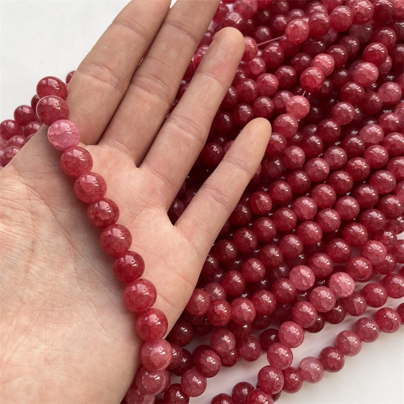 Crackle Round Glass Beads 10mm Ice Cracked Imitation Jade 40pcs 11