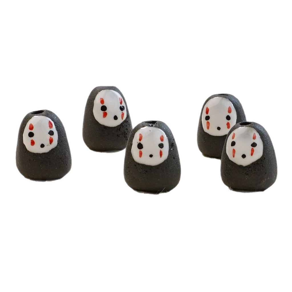 Hand Painted Animal Ceramic Beads Colorful Assorted Shapes 5pcs 5