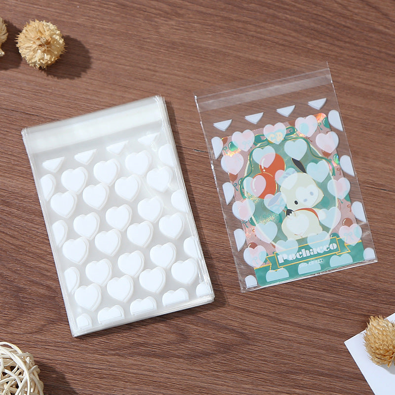 Self Adhesive OPP Bags Full Heart Pattern 8x10+3cm 200pcs 4