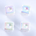 Macaron Color Balloon Square Acrylic Beads 14mm UV Plating 50pcs 6