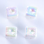 Macaron Color Balloon Square Acrylic Beads 14mm UV Plating 50pcs 6