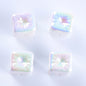 Macaron Color Balloon Square Acrylic Beads 14mm UV Plating 50pcs 6