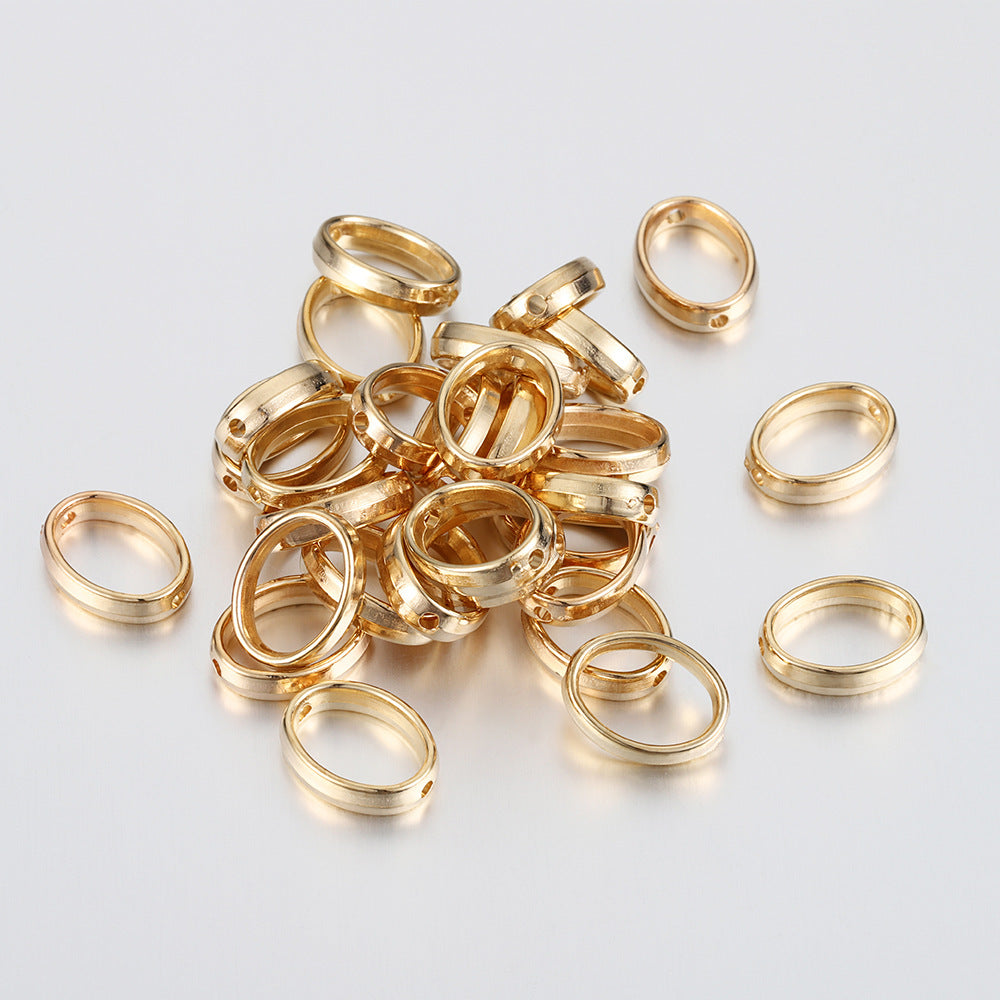 Oval CCB Plastic Bead Frame 12mm x 15mm Metallic Mix 100pcs 6