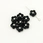 Flower Metal Beads 10mm Baking Painted Cream Two-Color Alloy 20pcs 19