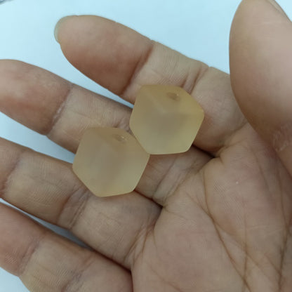 Rubberized Ice Texture Square Acrylic Beads 14mm Frosted Matte 100pcs 15