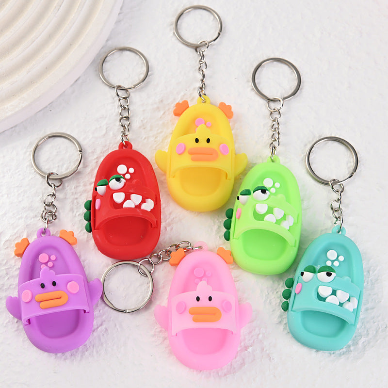 Cartoon Slipper Keychain PVC Soft Adhesive Colorful 5.9cm 2
