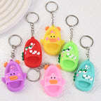 Cartoon Slipper Keychain PVC Soft Adhesive Colorful 5.9cm 2