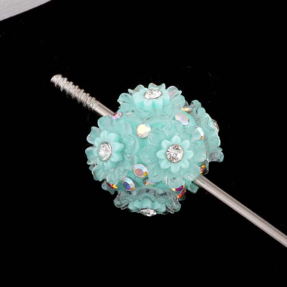 Floral Bubblegum Beads 19mm Little Daisy Cluster Rhinestone 10pcs 10