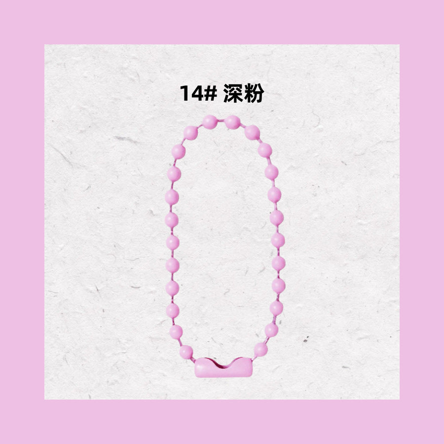 Multi Colored Iron Ball Chain Key Rings 10mm 12mm Length 100pcs 20