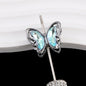 Butterfly Metal Beads 26mm Double-Sided Crystal Glass Embedded 3pcs 10