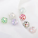 Starry Round Rhinestone Beads 18mm Acrylic Silver Star Cutout 10pcs 2