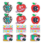 Silicone Focal Beads Apple Teacher School Stationery A Plus Teacher 20pcs