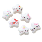 White Hello KT Star Acrylic Beads 20mm Cute Expression 20pcs 5