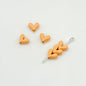 Painted V-Shaped Heart Acrylic Beads 6.7x8mm Glossy Mixed Colors 10pcs 12