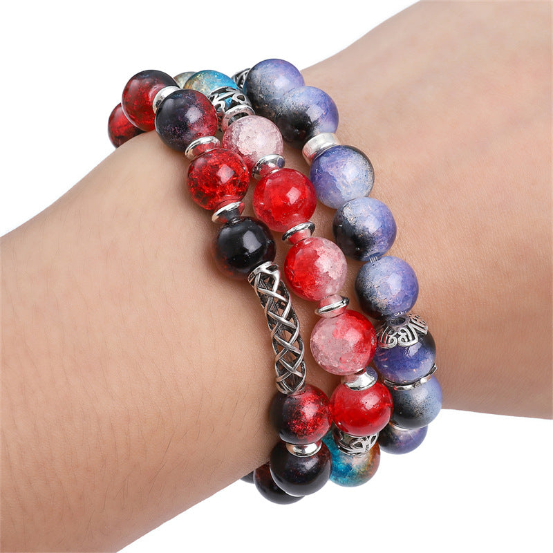 Crackle Round Glass Beads 8mm Multicolor Mixed 30pcs 3