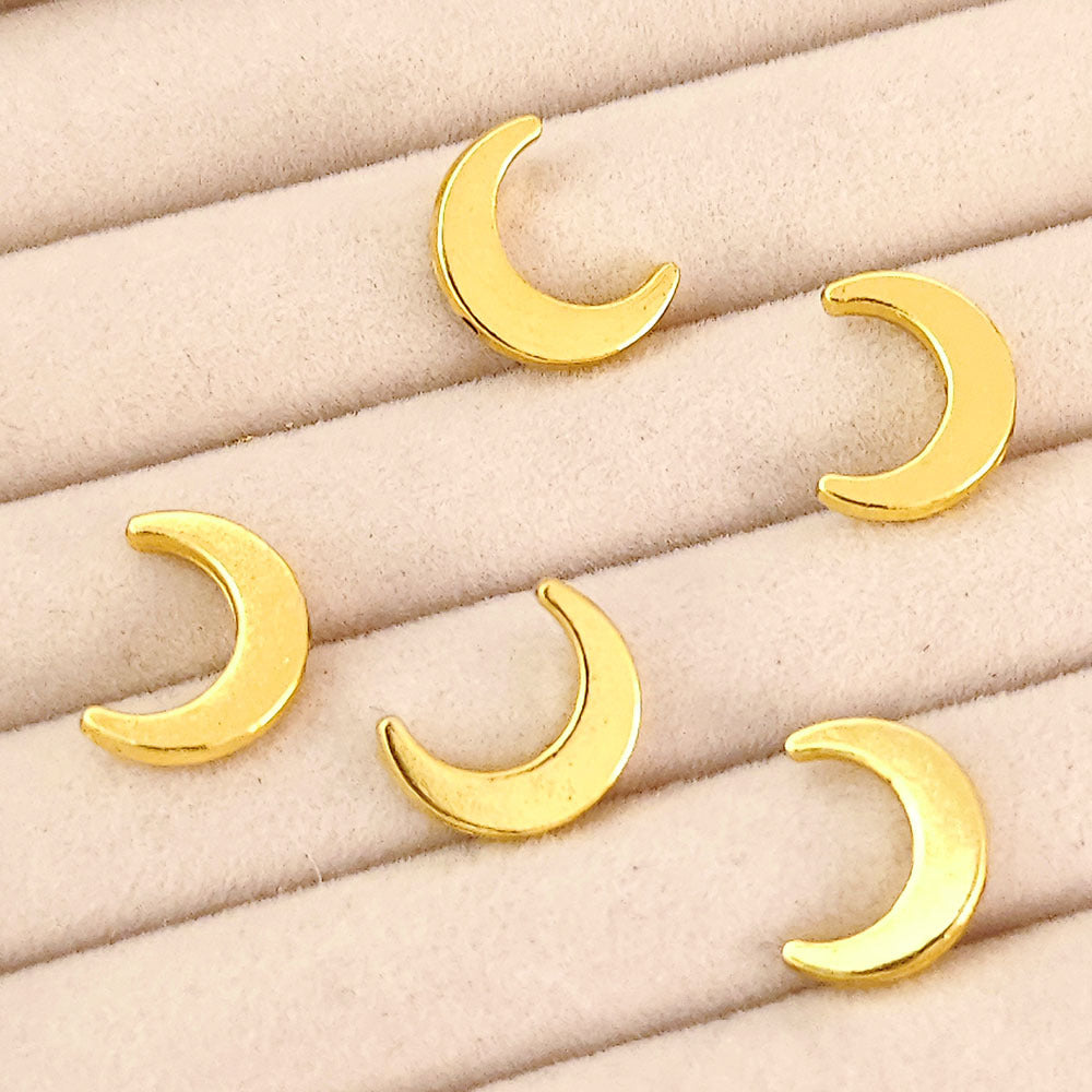 Moon Metal Beads 15mm Glossy Zinc Alloy 40pcs 3