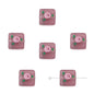 Frosted Square Glass Beads 12mm Hand-Painted Rose Design 4pcs 10