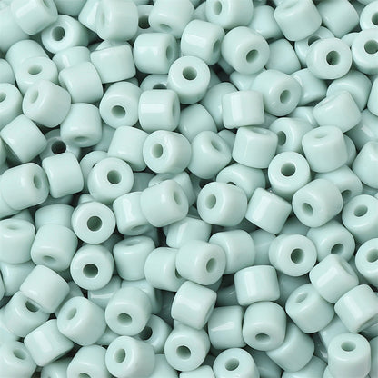 Cream Colored Pony Beads Acrylic 6mm Matte Wide Hole 50pcs 17