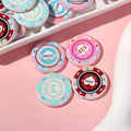 Chip Card Flat Acrylic Beads 32mm Colorful Printed 10pcs 4