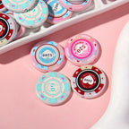 Chip Card Flat Acrylic Beads 32mm Colorful Printed 10pcs 4
