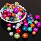Laser Bulb Acrylic Beads 6-14mm Pearlescent ABS Plastic 100pcs 4