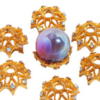 Alloy Rhinestone Bead Caps 17mm Inlaid Detailed 10pcs 5