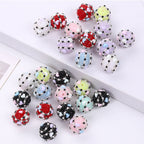 Embellished Bubblegum Beads 16mm Heart Embedded Rhinestone 10pcs