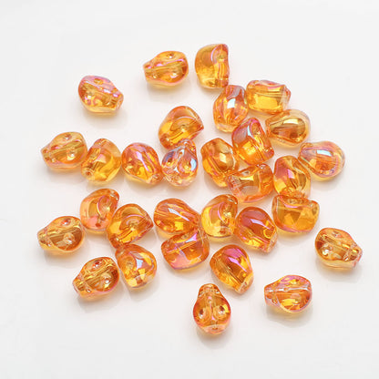 Electroplated Skull Head Glass Beads 8mm x 10mm Iridescent 30pcs 13