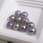 UV Plating Round Acrylic Beads 14mm Lace Printed Mixed Colors 50pcs 9