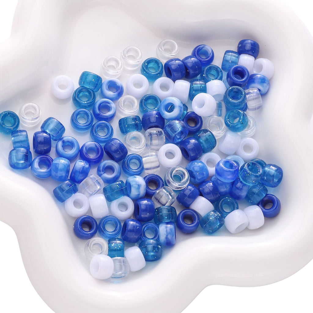Mixed Style Pony Beads Acrylic 9mm Colorful Assorted 200pcs 6