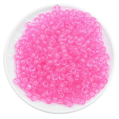 Transparent Acrylic Seed Beads 9mm Large Hole Colorful 100pcs 10