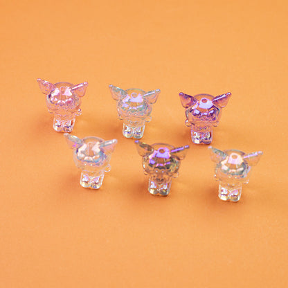 Plating Kuromi Acrylic Beads 32mm Transparent Mixed Colors 20pcs 12