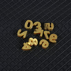Number Metal Beads 10mm Golden Rhinestone Embeded 50pcs 4