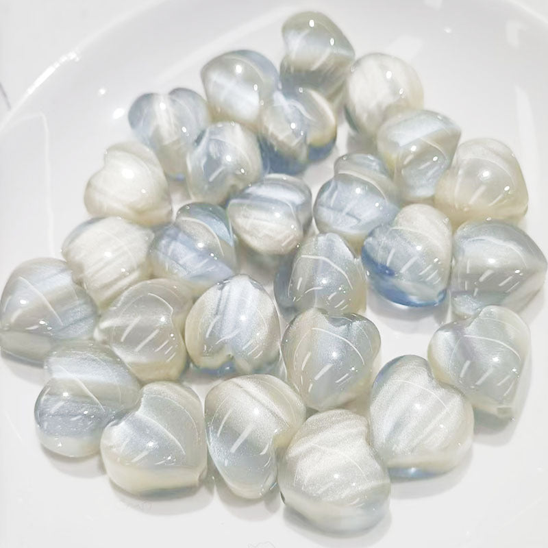 Fantasy Gradient Heart Resin Beads 20mm Pearlescent Purple Blue 20pcs 6