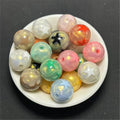 Gilded Silk Texture Star Pattern Acrylic Beads 16mm Mixed Colors 100pcs