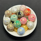 Gilded Silk Texture Star Pattern Acrylic Beads 16mm Mixed Colors 100pcs