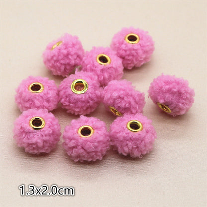 Fabric Spacer Beads 13x20mm Imitation Teddy Wool 20pcs 2