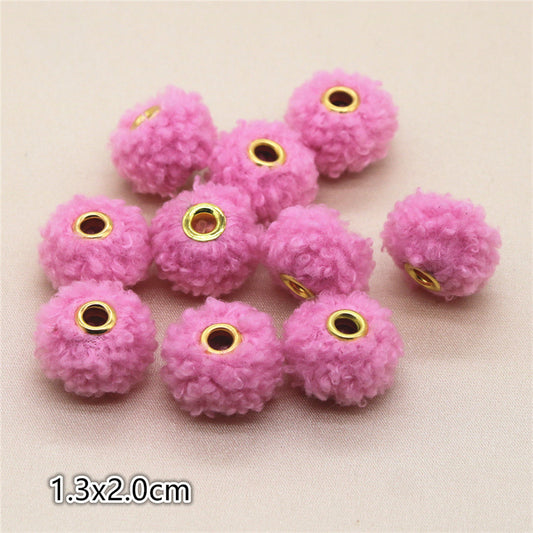 Fabric Spacer Beads 13x20mm Imitation Teddy Wool 20pcs 2